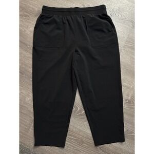 Talbots Women's Black Ankle Pants Elastic Waist Cropped Casual Size LP Stretchy